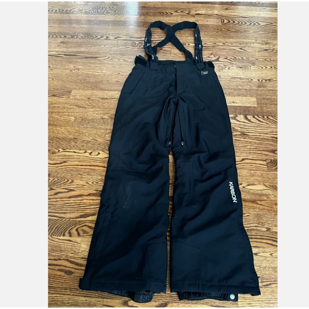 Karbon Black Snow Ski Snowboard Mens Size Small Pants Bib Suspenders Overalls
